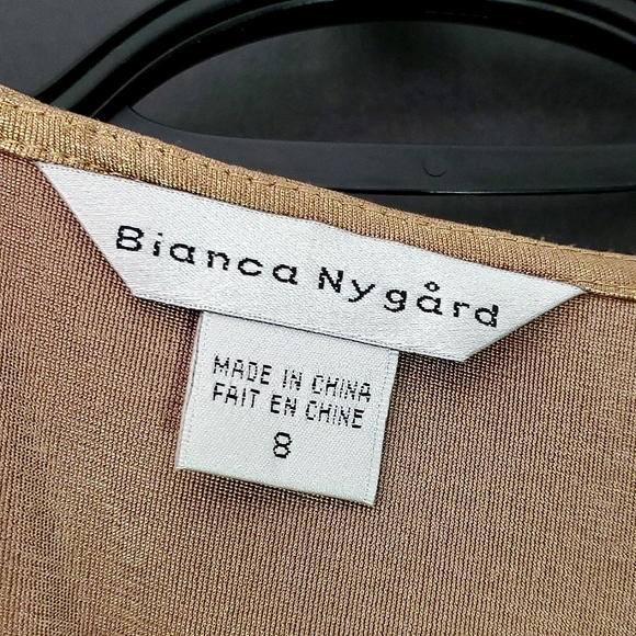 Bianca Nygard Gold Metallic Twist Tank - Size 8 - Picture 5 of 10